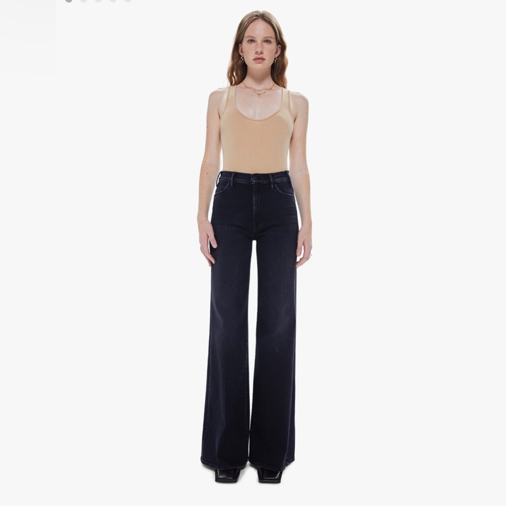 Mother Denim Hustler High Roller high waisted wide leg in color Deep End